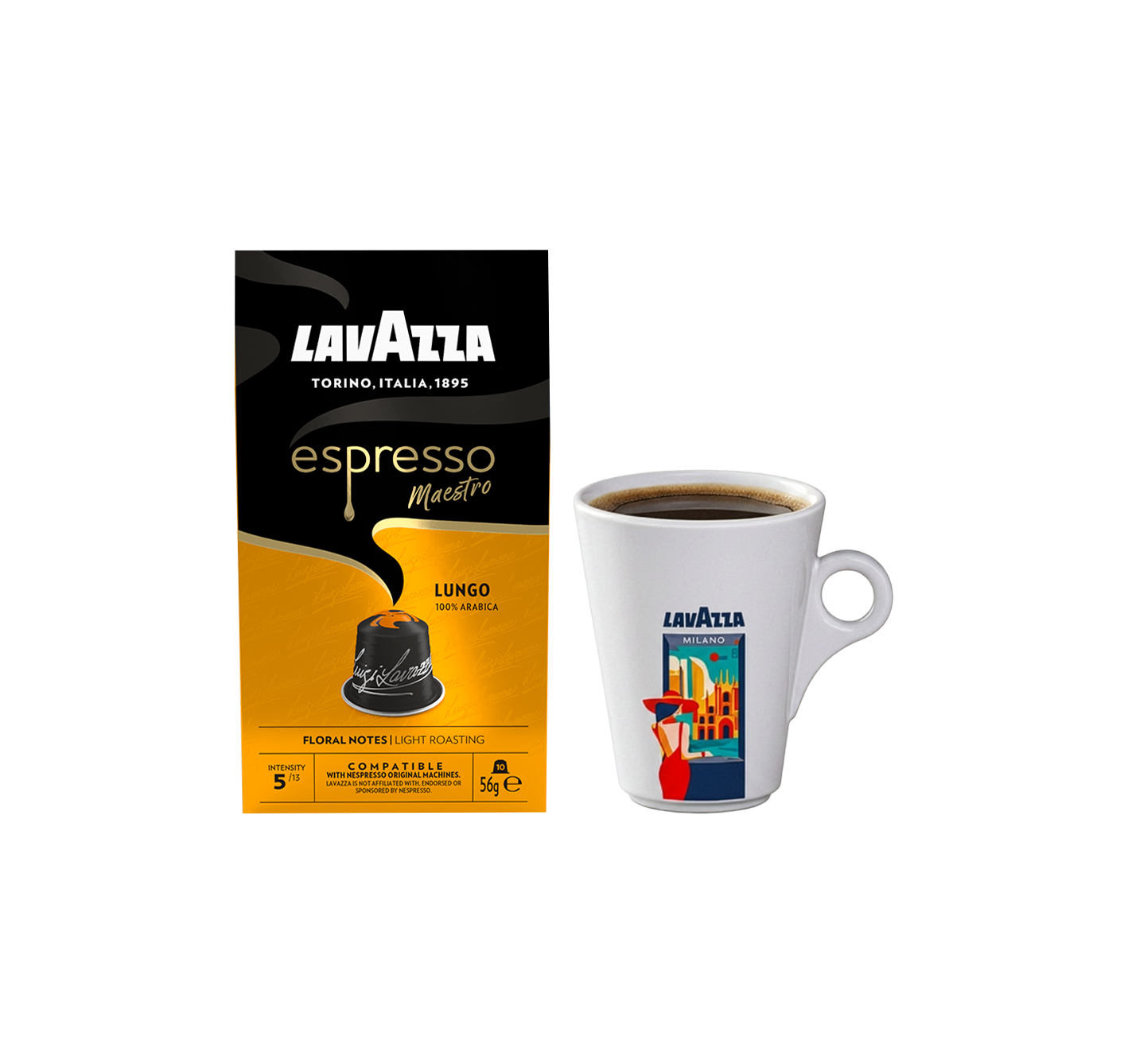Coffret Espresso Maestro Lungo 120 capsules Nespresso® + Mug offert