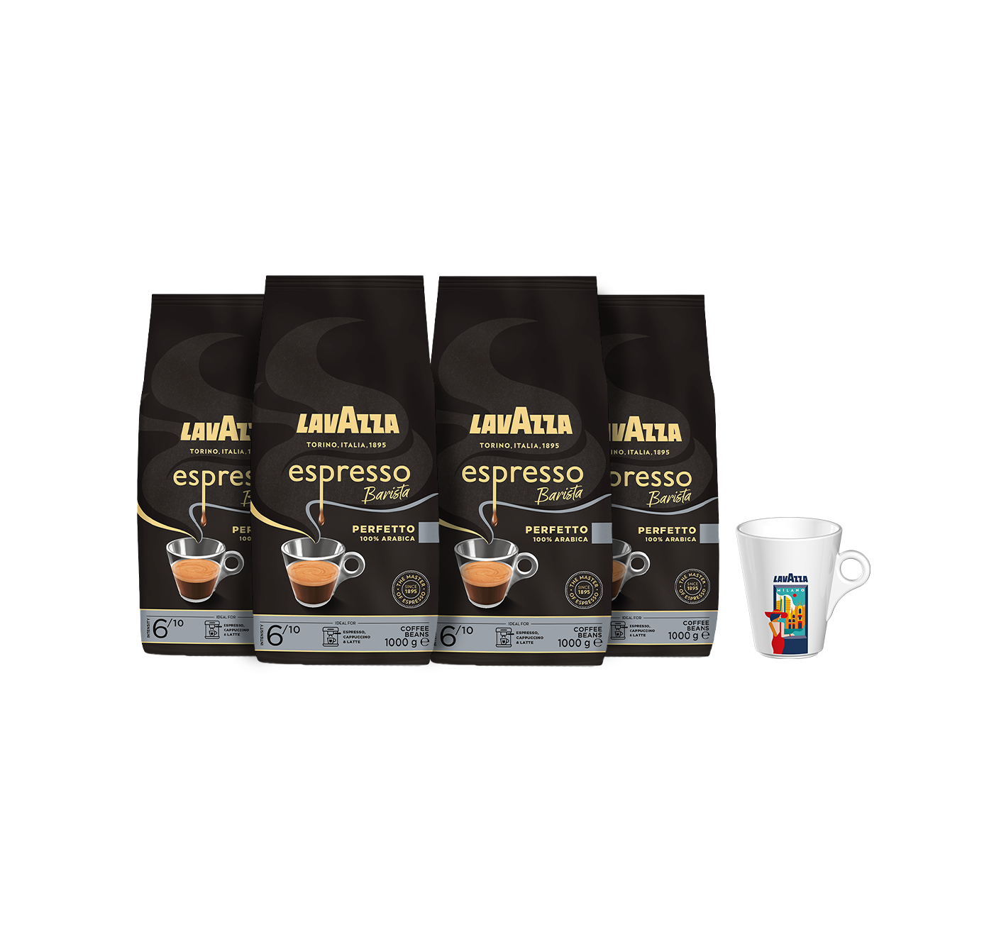 Coffret Barista Perfetto grains et mug Milan