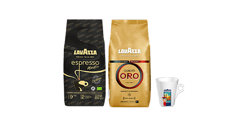 Coffret Qualità Oro & Espresso Maestro 2kg + mug Milan offert
